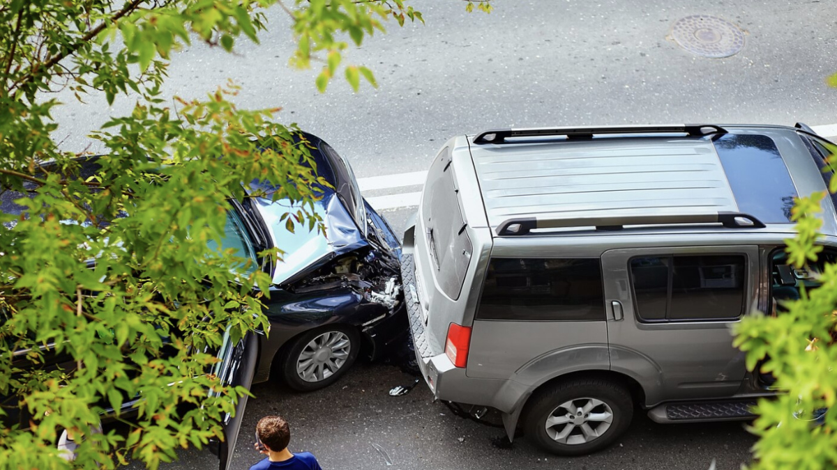A two-car collision.