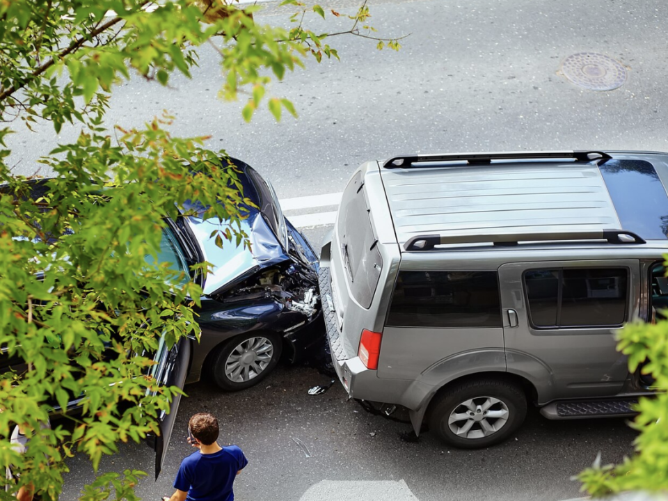 A two-car collision.